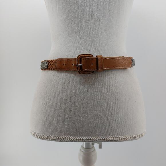 Women's Western Southwester Brown Braided Belt Conchos Cowgirl S - Picture 4 of 9